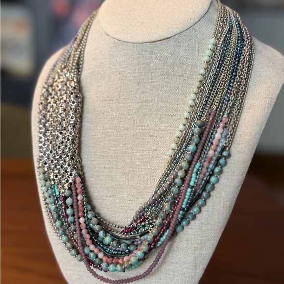 Stella & Dot Silver Multicolor Beaded Necklace - Picture 3 of 3